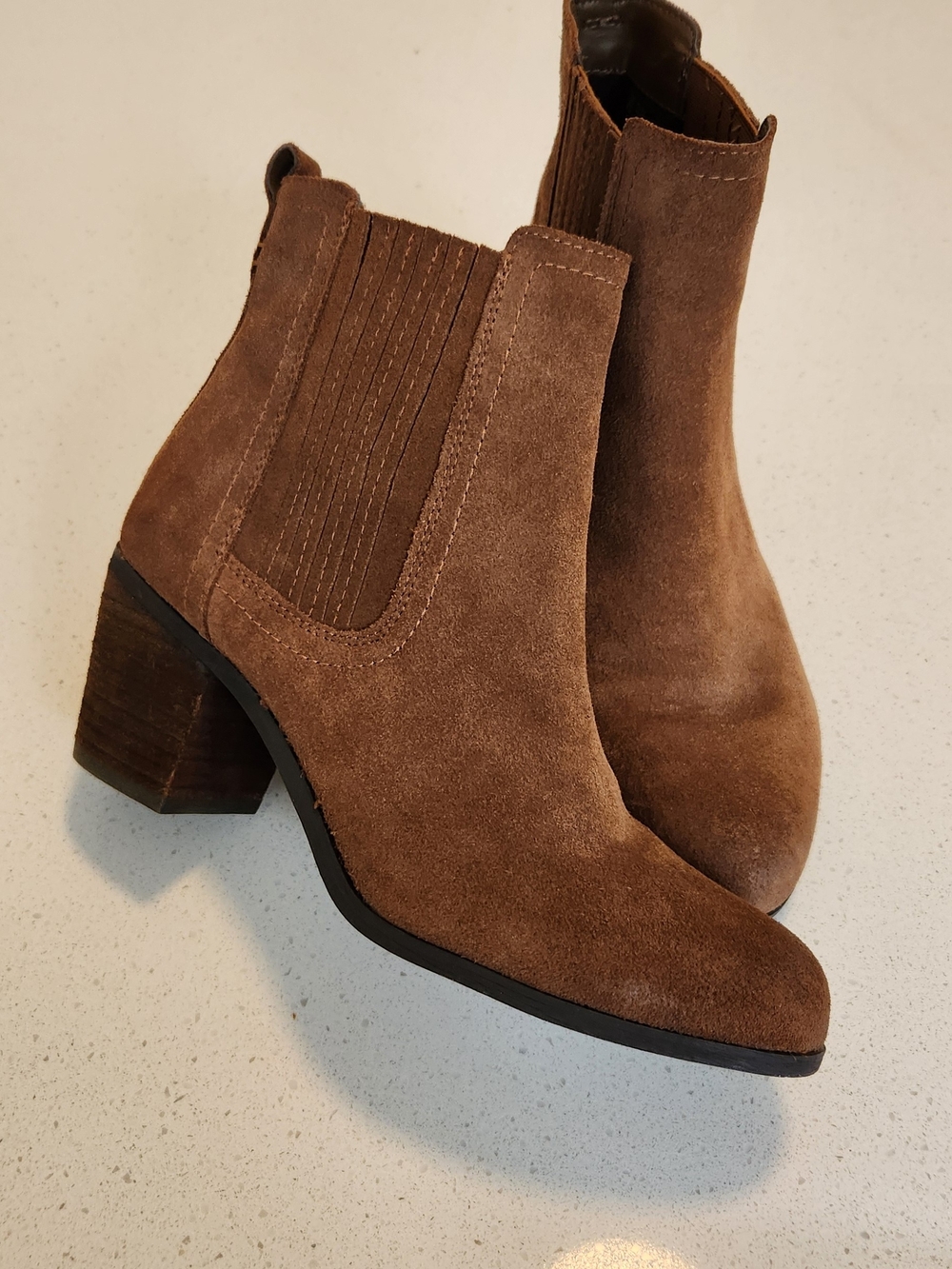 Sam Edelman Brown Suede Chelsea Ankle Boots Women's Size 8 EUC